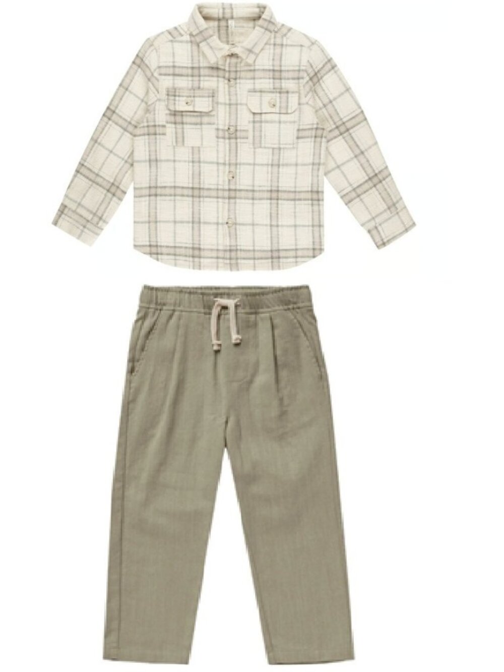 Rylee & Cru NWT 12-18m Plaid Flannel Shirt & Ryder Pants Olive